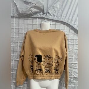 H&M Peanuts crop sweatshirt graphic, long sleeve